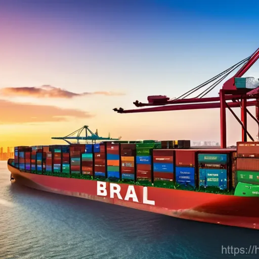 브라질과 중국 무역 관계 - **Prompt 1: Global Trade Nexus – Brazil and China**
A dynamic and brightly lit scene depicting a...