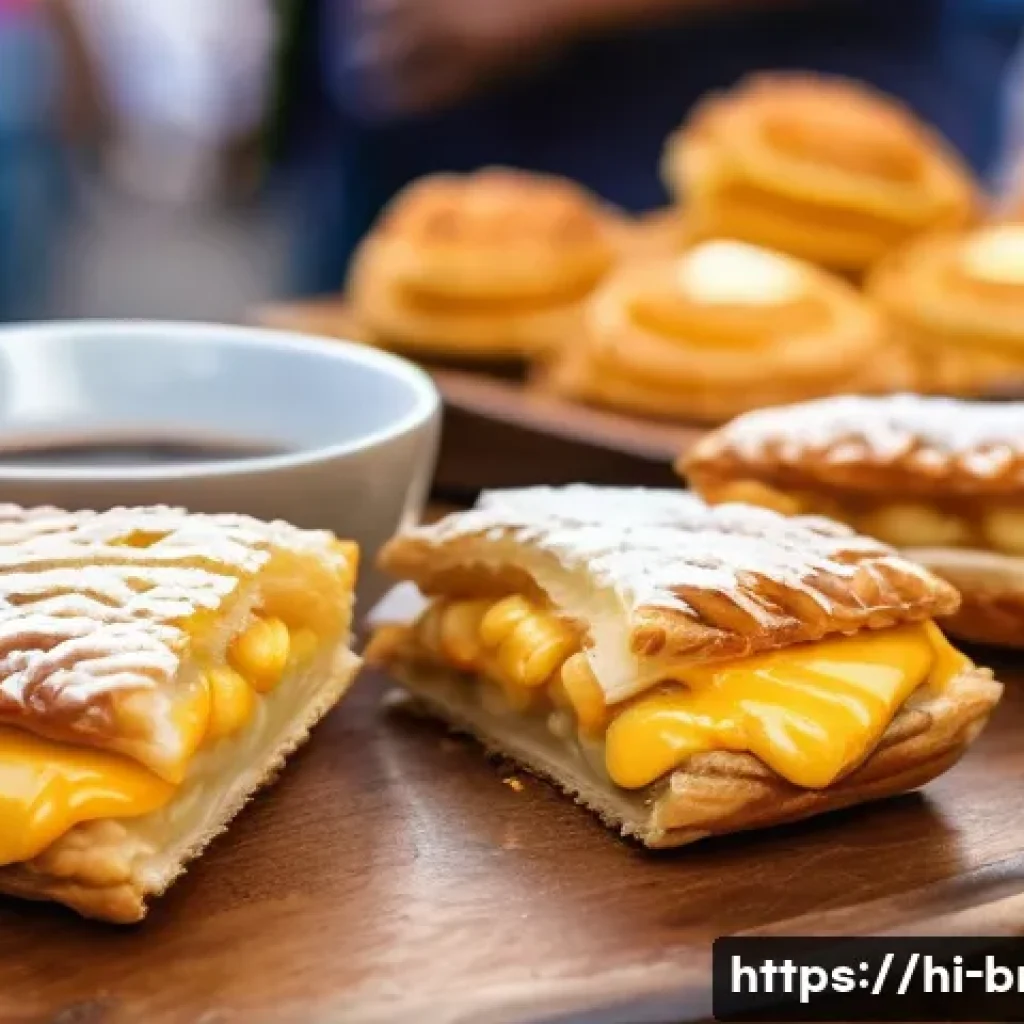 브라질에서 가장 많이 소비되는 음식 - A vibrant street food scene in Rio de Janeiro featuring a close-up of crispy casadinho pastries fill...