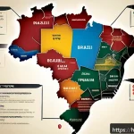 브라질 정치 구조 - A detailed and vibrant illustration of Brazil&rsquo;s federal democratic system, depicting a symbolic map ...